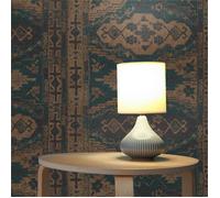 Papier Peint Vintage M1-No.1607 Bleu Brun Structure Oriental