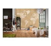 Papier Peint - Vintage World Map 500x280cm - Intissé, Multicolors G