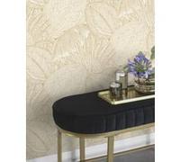 Papier peint vinyle expansé grainé sur intissé feuillage doré L.1001 x l.53cm Rasch