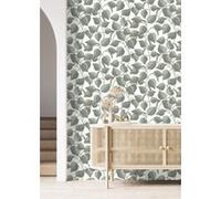 Papier peint vinyle expansé grainé sur intissé poivrier vert L.1001 x l.53cm Rasch