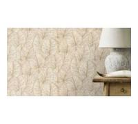 Papier peint vinyle grainé intissé feuilles de lotus beige crème et or L.1005 x l.53cm Rasch