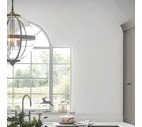 Papier peint vinyle intissé à peindre relief gauffré blanc L.1000 x l.52 cm Laura Ashley Annecy