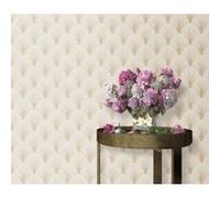 Papier peint vinyle intissé art déco beige, or L.1005 x l.53cm, Erismann Avantgarde