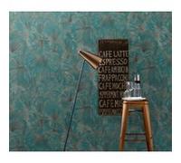 Papier peint vinyle intissé feuilles bleu L.1005 x l.53cm, Erismann Shine