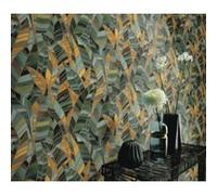 Papier peint vinyle intissé feuilles tropical vert, jaune L.1005 x l.53cm, Erismann Serenade