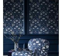 Papier peint intissé Parterre imprimé fleurs bleu L.1000 x l.52cm Laura Ashley