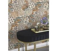 Papier peint vinyle intissé grainé fleuri gris L.1005 x l.53cm, Rasch Dream garden