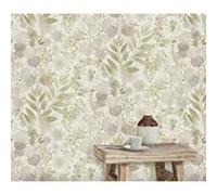 Papier peint vinyle intissé végétal vert L.1005 x l.53cm, Erismann Secret grove