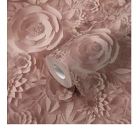 Papier peint vinyle sur intissé - A.S. CREATION - Pintwalls - Fleurs roses - Lessivable et brossable