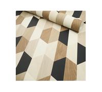 Papier peint vinyle sur intissé - Design wood - Parement bois hexagonal - Rouleau(x)