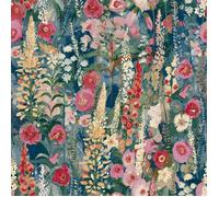 Papier peint vinyle texturé motif forêt florale Delphinium Bleu / Rose Grandeco A74602