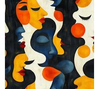 Papier peint Visage Humain Peinture épais mat 44x200 cm à décoller et à coller Résumé Art papier de contact autocollant en plastique avec dos adhésif couverture de plan de travail table