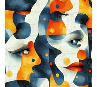 Papier peint Visage Humain Peinture épais mat 44x600 cm à décoller et à coller Résumé Art papier de contact autocollant en plastique avec dos adhésif couverture de plan de travail table