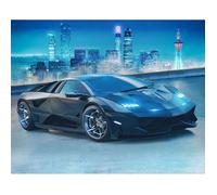 Papier peint - WALLTASTIC - Voiture de course - Noir - 305x244 cm - Intérieur