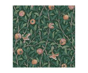 Papier peint William Morris Bird & Pomegranate Deep Green 1005x52cm Vert