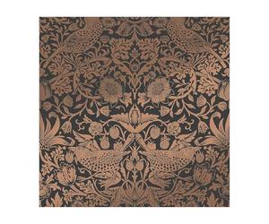 Papier peint William Morris Strawberry Thief Fibrous Charcoal 1005x52cm