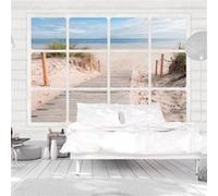 Papier peint Window & beach-Taille L 100 x H 70 cm Imprimé G