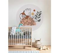 Papier Peint - Winnie the Pooh Soulmate 125x125cm - Rond - Intissé - Adhésif, Multicolors G