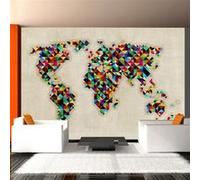 Papier peint World Map a kaleidoscope of colors-Taille L 250 x H 193 cm Imprimé