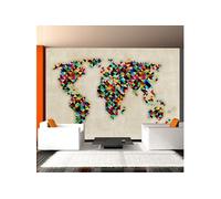 Papier peint World Map a kaleidoscope of colors-Taille L 400 x H 309 cm