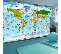 Papier peint World Map for Kids-Taille L 200 x H 140 cm Imprimé G