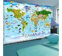 Papier peint World Map for Kids-Taille L 350 x H 245 cm Imprimé G