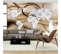 Papier peint World Map White & Diamonds-Taille L 350 x H 245 cm Imprimé G