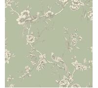 Papier peint - World of Wallpaper - E100336AH - Vert sauge - Floral et végétal - 10 m x 53 cm
