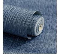 Papier peint - World of Wallpaper - Roma - Vinyle épais - Texture métallique - Bleu acier