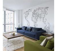 Papier peint XXL Map of the World white solids-Taille L 550 x H 270 cm Imprimé G