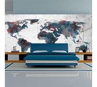 Papier Peint XXL "World Map on the Wall" 270x550cm Imprimé G