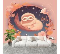 Papier Peints Geant Panoramique, Dessin Animé Paresseux Guirlande Personnalisé 3D, Pour Salon Chambre D'Enfant Murale Papier Peint Brun Maison Décoration Intérieure 400x280 cm