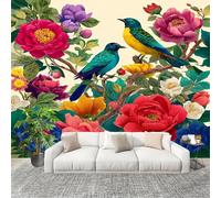 Papier Peints Geant Panoramique, Fleurs ColoréEs Oiseaux Peints Personnalisé 3D, Pour Salon Chambre D'Enfant Murale Papier Peint Coloré Maison Décoration Intérieure 400x280 cm