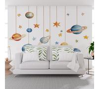 Papier Peints Panoramique Étoiles Planétaires Géométrique Poster Mural xxl Personnalisé 3D, Moderne Lignes Géométrique Galaxie Papier Peint Chambre Chambre D'Enfant Décoration Murale 400x280cm(L x H)