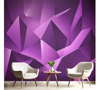 Papier Peints Panoramique Géométrie Polygone Bas, Décoration Murale Moderne Abstrait, Violet Photo Muraux Pour Salon Chambre Chambre D'Enfant Décoration Murale 200 x 140 cm
