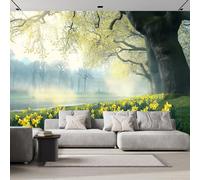 Papier Peints Panoramique Nature Campagne,150×105cm Poster Geant Mural Personnalisé 3D, Moderne Murales Thème Fleurs Sauvages Brindilles Pour Salon Chambre D'Enfant Décoration Murale