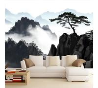 Papier Peints Panoramique Sommets Naturels Des Montagnes Pins Papier Peint Intissé Poster Mural Personnalisé 3D Papier Peint Salon D'Enfant Chambre Bureau Couloir Décoration Blanc Marron 350 x 256 cm
