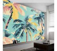 Papier Peints Panoramique Vert 3D Poster Geant Mural Personnalisé, 400 x 280 cmPour Salon Chambre D'Enfant Décoration Murale Affiche Vintage Feuilles De Palmier Végétal Thème Papier Peint intissé