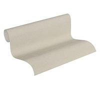 Papier Peints Uni Cuba intissé - 10,05m x 0,53m - Beige Gris Fabriqué en Allemagne A.S. Création 371782 37178-2