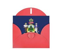 Papier perlé avec boucle d'amour et drapeau de l'État du Maine - Cadeaux pour cartes d'anniversaire avec feuille d'accessoires, carte de notes, enveloppe