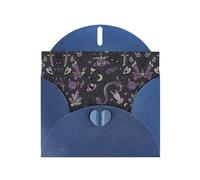 Papier perlé avec enveloppes Motif boucles d'amour Violet et noir 10,2 x 15,2 cm
