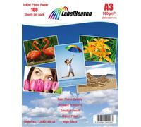 Papier Photo A3 LabelHeaven 180g - 100 Feuilles Premium Haute Brillance