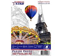 Papier Photo A5 148x210mm EtiquetteStar 180g - 100 Feuilles Premium Haute Brillance