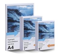 papier photo Brillant A4 6 × 4 inch 7 × 5 inch Pack de 220 Feuilles Picture Paper 200g/m² pour l'impression de Brochures, Certificats, Livrets, Flyers, Dépliants, Calendriers