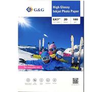 Papier photo G & G 20 feuilles 5 x 7 pouces / 12,7 x 17,8 cm brillant 180g/m² - l'alternative bon marché!