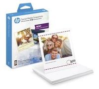 HP Social Media Snapshots Removable Sticky Photo Paper-25 sht/10 x 13 cm Blanc Semi brillant