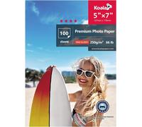 Papier Photo Jet D'Encre Brillant, A5 148X210Mm 250 G/M² 100 Feuilles, Avec Revêtement En Résine Avancée Haute Brillance De Qualité Supérieure, Pour Imprimante À Jet D'Encre Canon Hp Epson