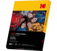Papier photo KODAK - Lot de 50 feuilles de papier photo de qualité - Format 21 x 29.7 cm (A4) - Finition brillante - 180 g/m² - Compatible avec toutes les imprimantes à jet d'encre