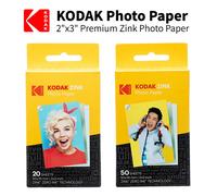 Papier photo original Kodak 2"x3" Premium Zink (20-100 feuilles) compatible avec Kodak Smile, Kodak Step, papier photo PRINTOMATIC 100 Sheets