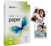 Papier Photo Printpro De 50 Feuilles A4 Haute Brillance 230 G/M² Immédiatement Sec Imperméable Pour Toutes Les Imprimantes Laser/A Jet D'Encre